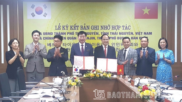 Thai Nguyen City signs a memorandum of cooperation with Busanjin District (South Korea)