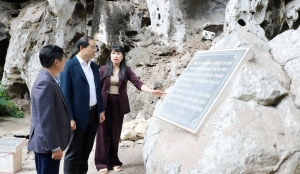 Secretary Trinh Xuan Truong visits archaeological site and hands over houses in Than Sa Commune