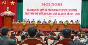 Thai Nguyen Province National Assembly Deputation meets voters after the 10th Session of the 15th National Assembly
